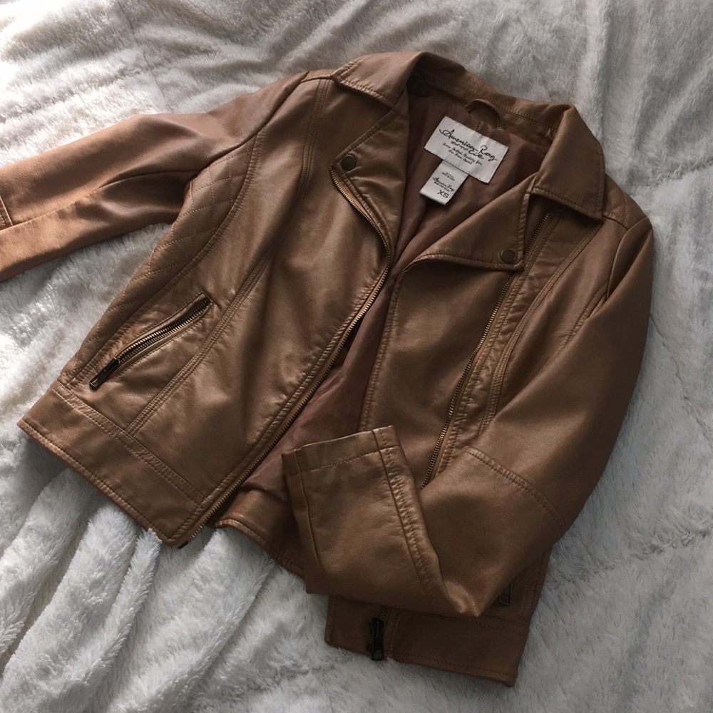 light brown “leather” jacket